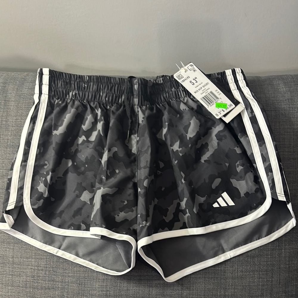 Adidas Gray Athletic Shorts with Camouflage Design